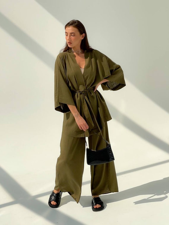KAMI Linen Kimono Pant Set