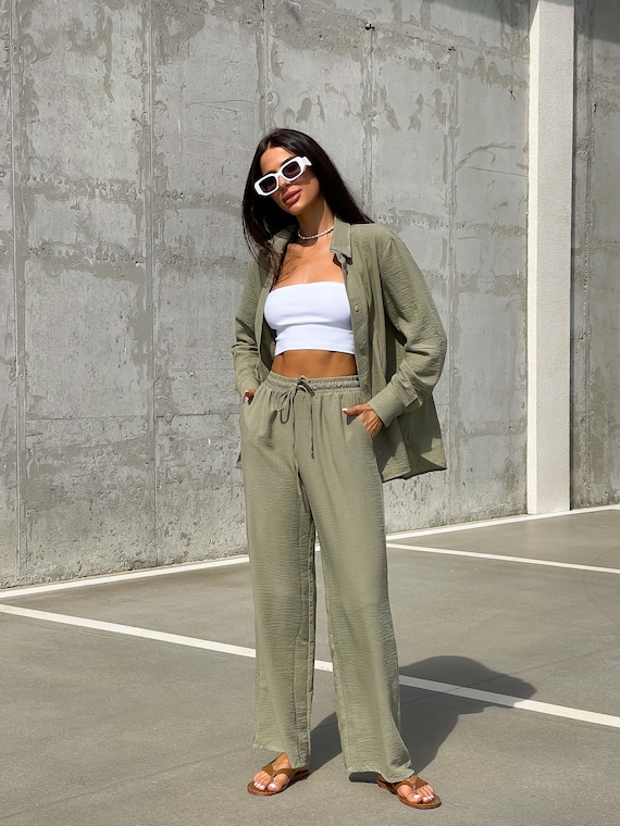 Tanya Cropped Long Sleeve Top/Pants Set Tanya Cropped Long Sleeve Top/Pants Set