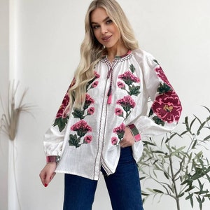 Embroidered blouse with roses, Ukraine blouse, Ukraine vishivanka,women vishivanka,made in Ukraine,Ukraine seller