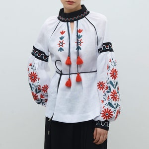 Linen embroidered women blouse, 100% linen blouse,Vyshyvanka Ukraine blouse, Ukraine women vishivanka, Ukraine women gift, Ukraine clothes