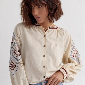 Made in Ukraine Vyshyvanka woman, Ukrainian blouse, Vishivanka, Ukraine embroidered blouse, Gift for women, Etno slavic blouse