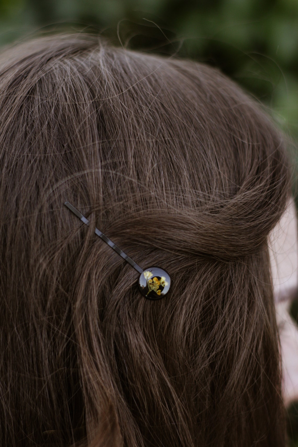 Japanese hair pin Set of Hair pins with real flowers Mori Etsy