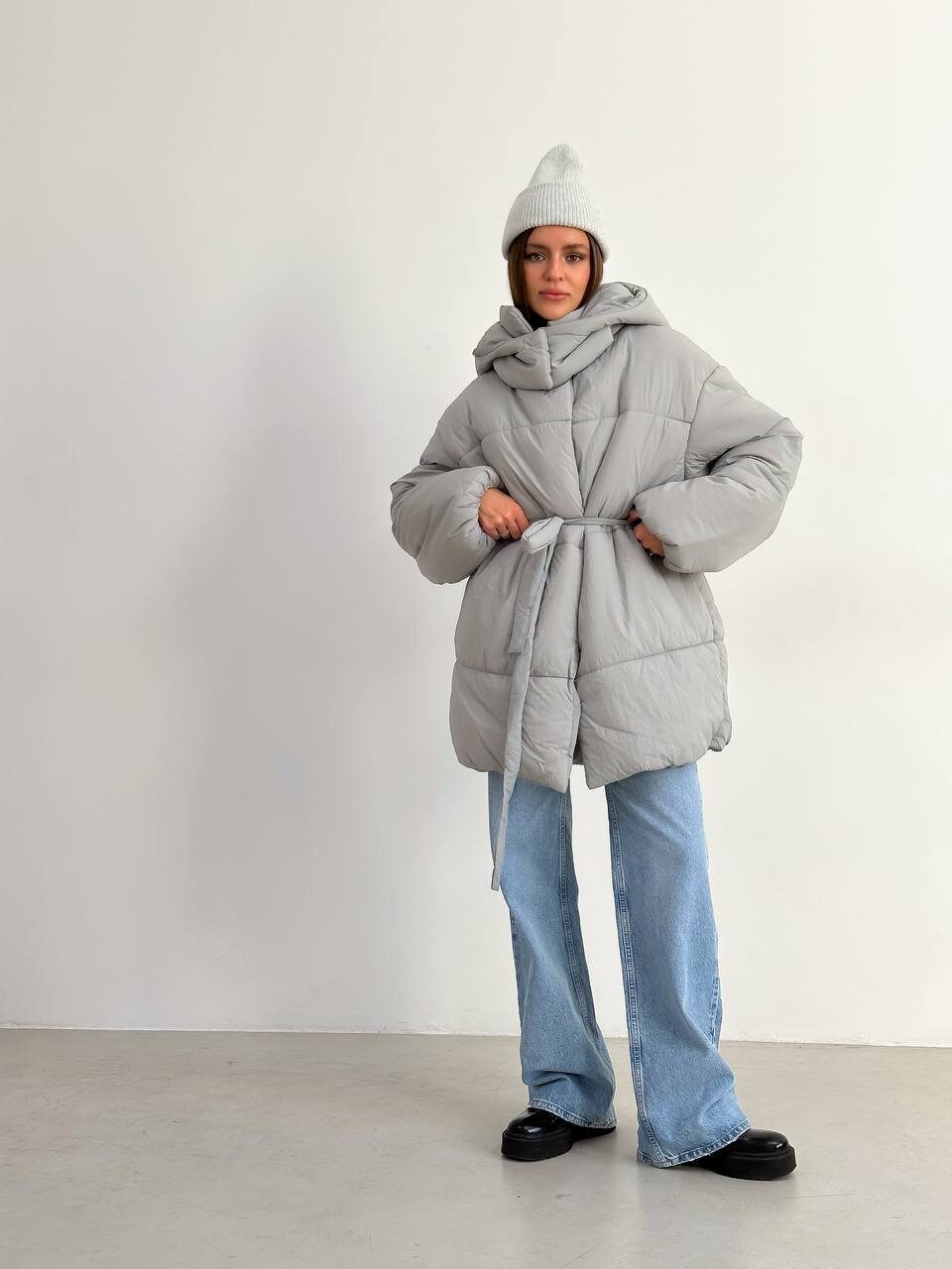 womens dark grey puffer jacket