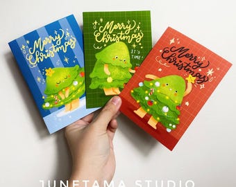 Christmas Holiday Card Trio, Cute and Fun Christmas Tree
