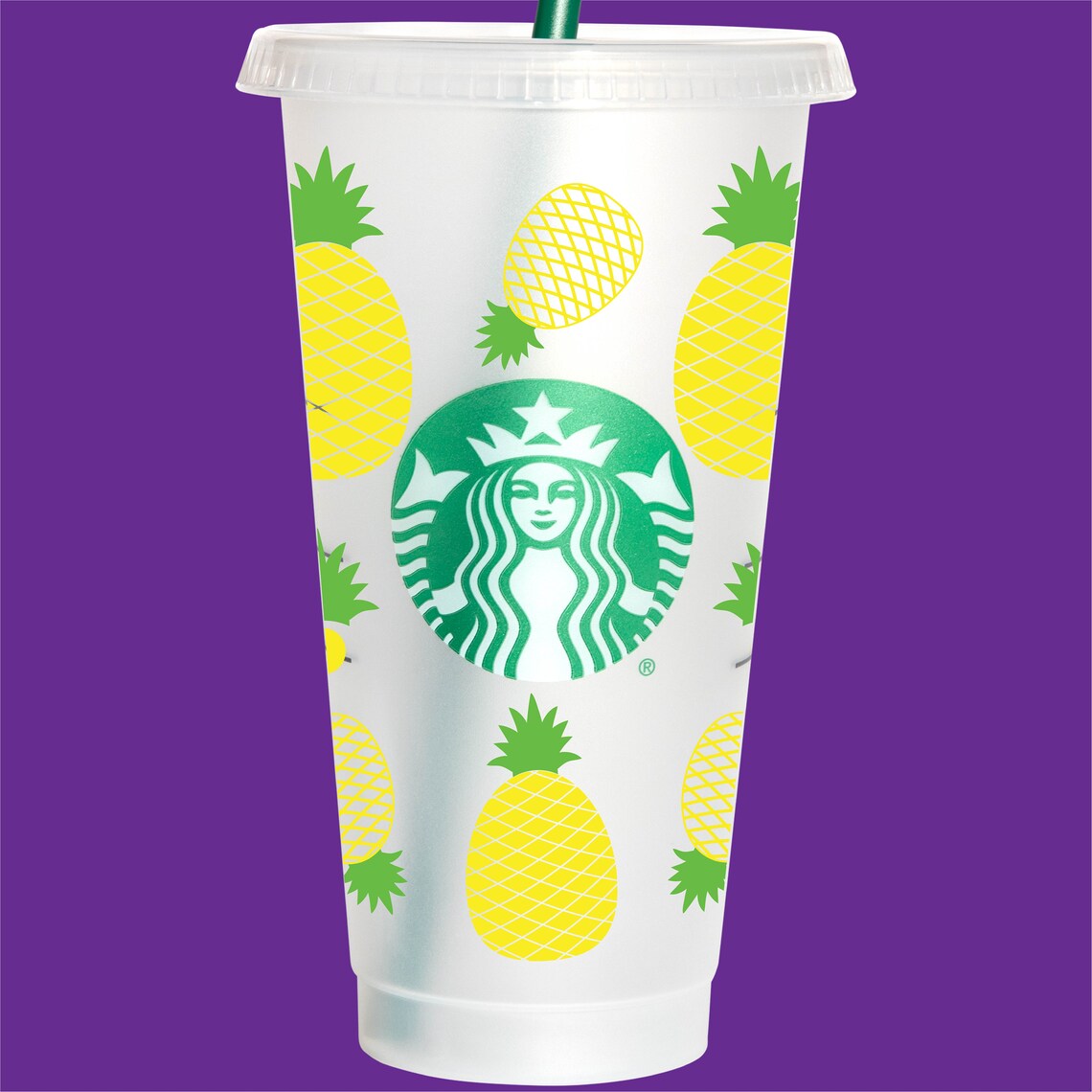 Pineapple starbucks cup wrap around svg Pineapples Full Etsy