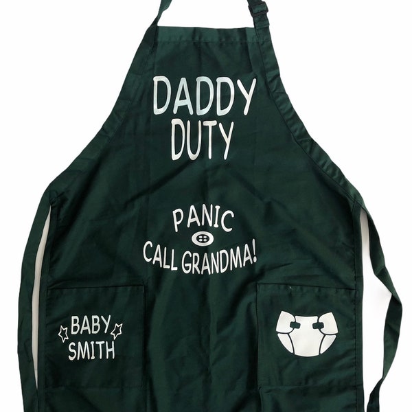 Daddy Duty Apron, Diaper Duty Aprons, Dad Apron, New Dad Gift, Funny Gift for Dad, Baby Shower Gift for Dads, Future Dad Gift