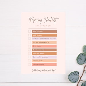 Editable Morning Checklist, Editable Morning Routine Chart, Routine Planner, Routine Checklist, Daily Rituals, Morning Habits