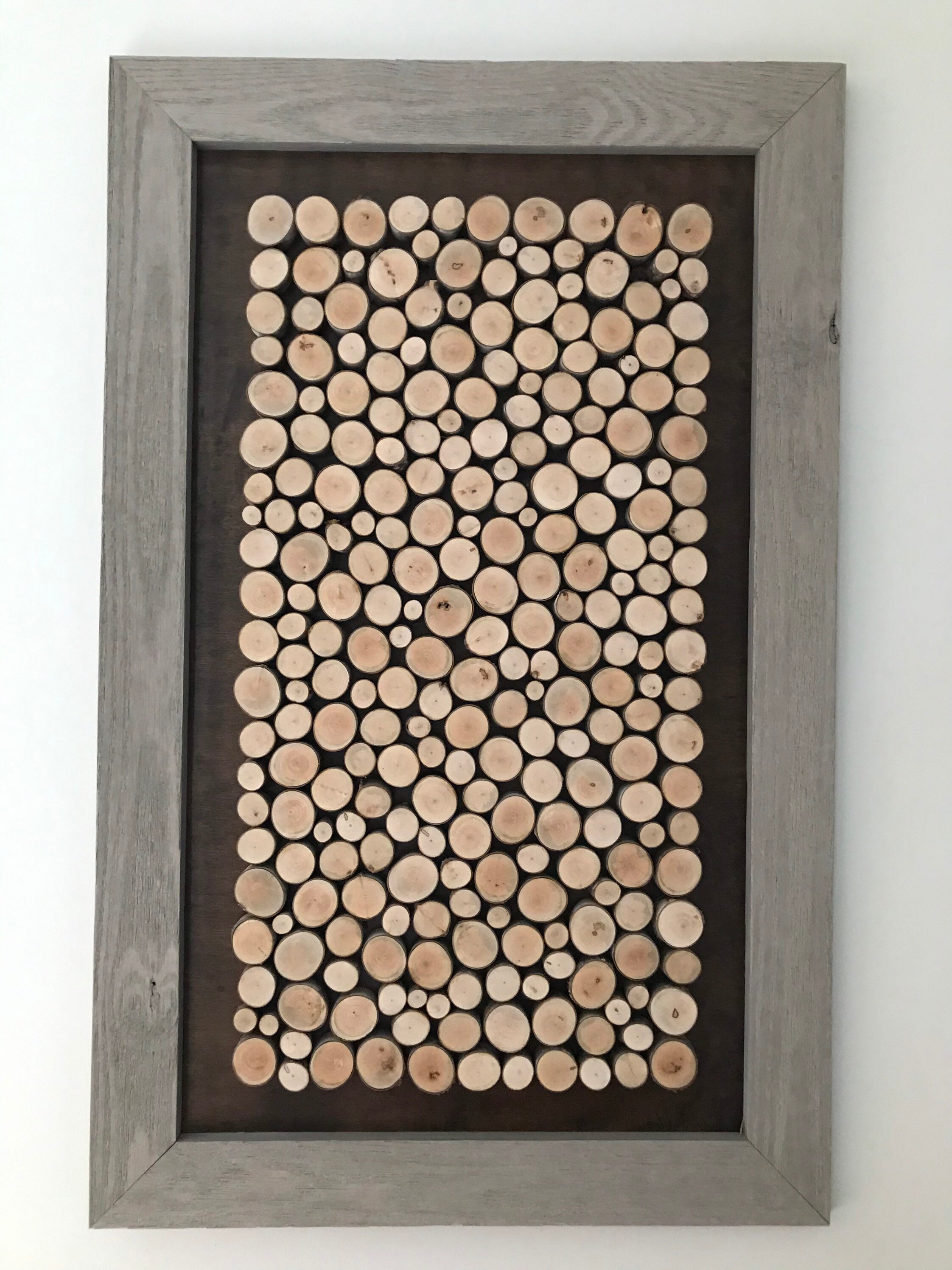 Wood Circles Framed Wall Art 48 x 38 Etsy
