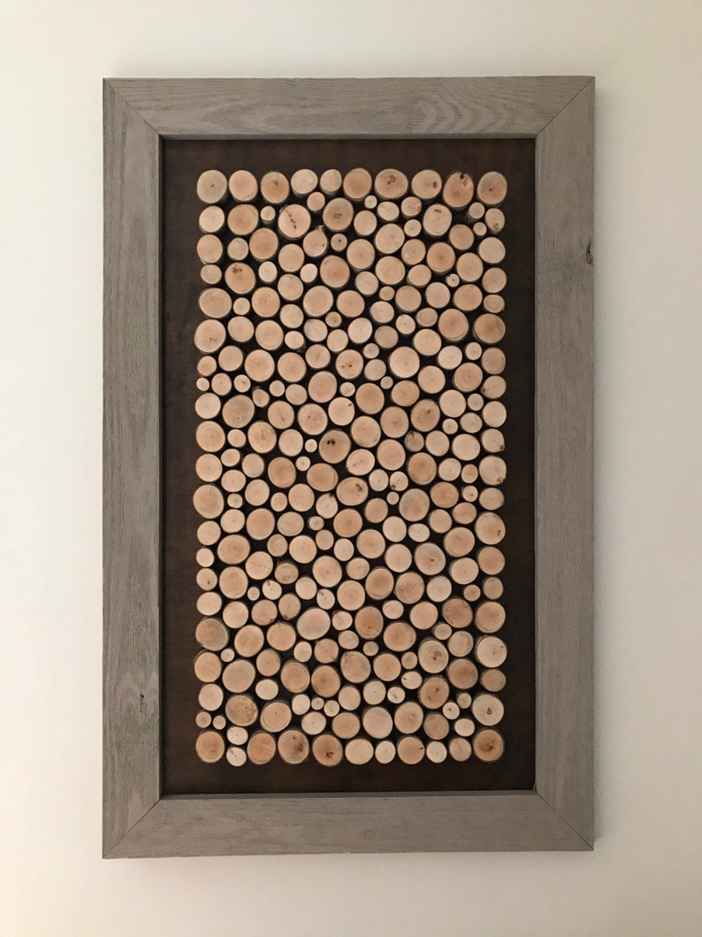 Wood Circles Framed Wall Art 48 x 38 Etsy