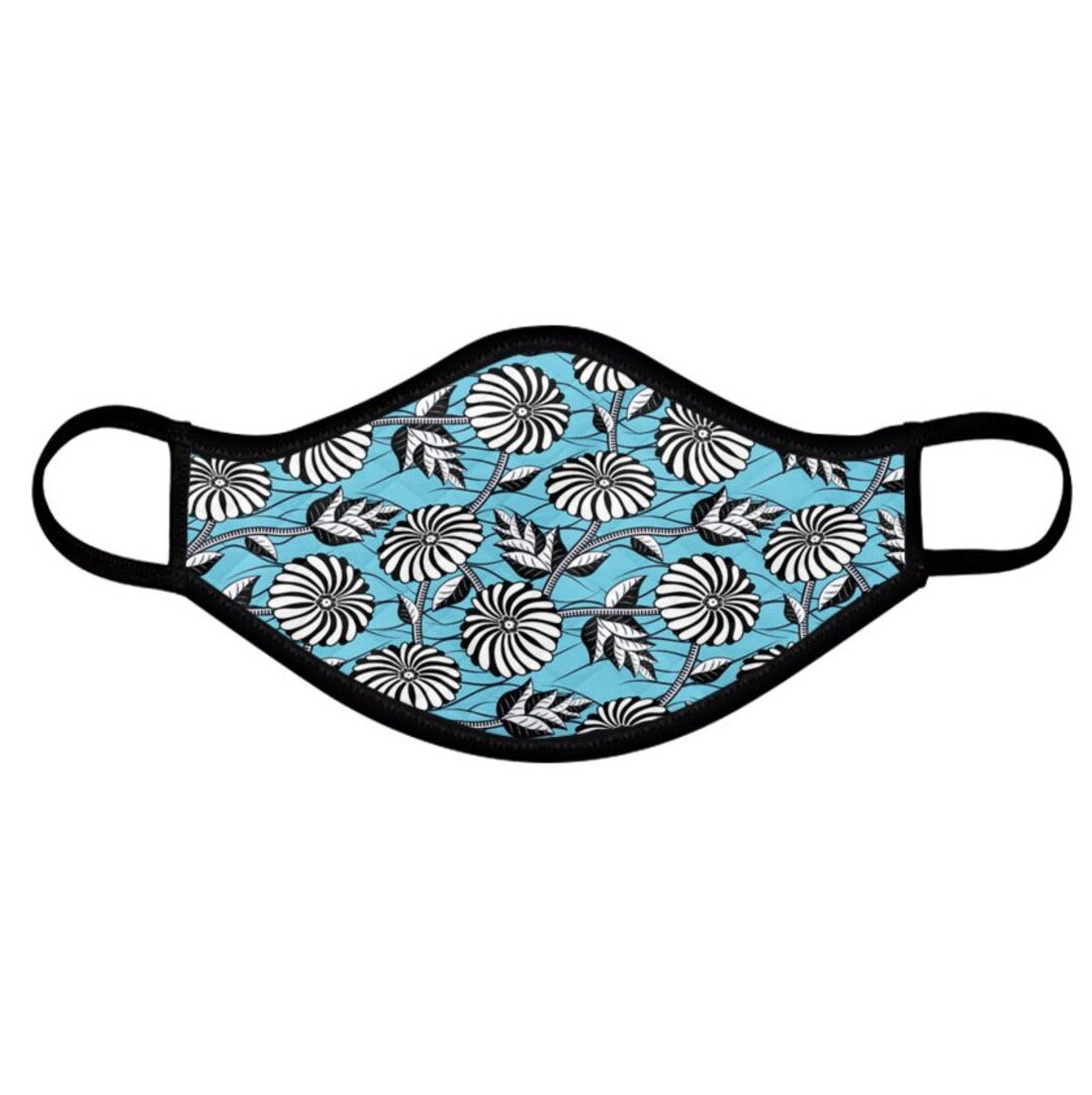Tween Face Mask, Teen Face Mask, African Wax Print Flower Face Mask