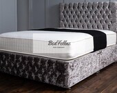 Luxury Crush Velvet Deep base divan bed Headboard 24 quot with wooden struts Drawer Options Many Colors to choose from Made in the UK