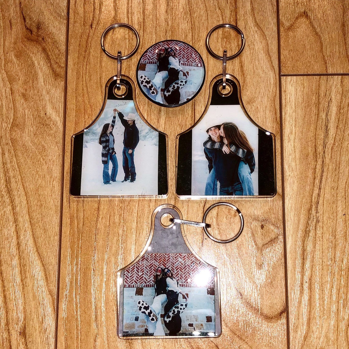 Custom picture keychain western keychain cow tag keychain Etsy