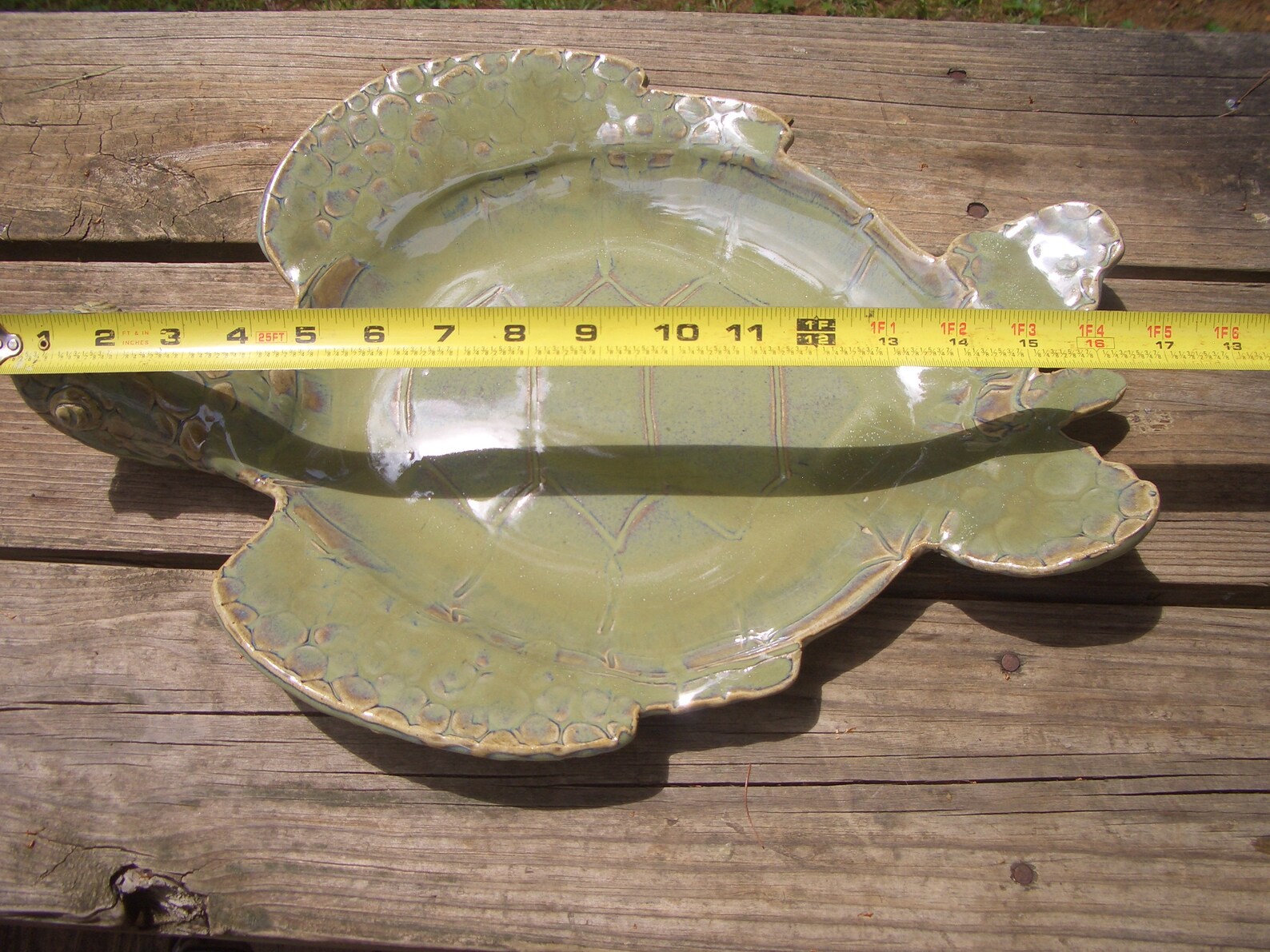 Green turtle shaped platter Etsy