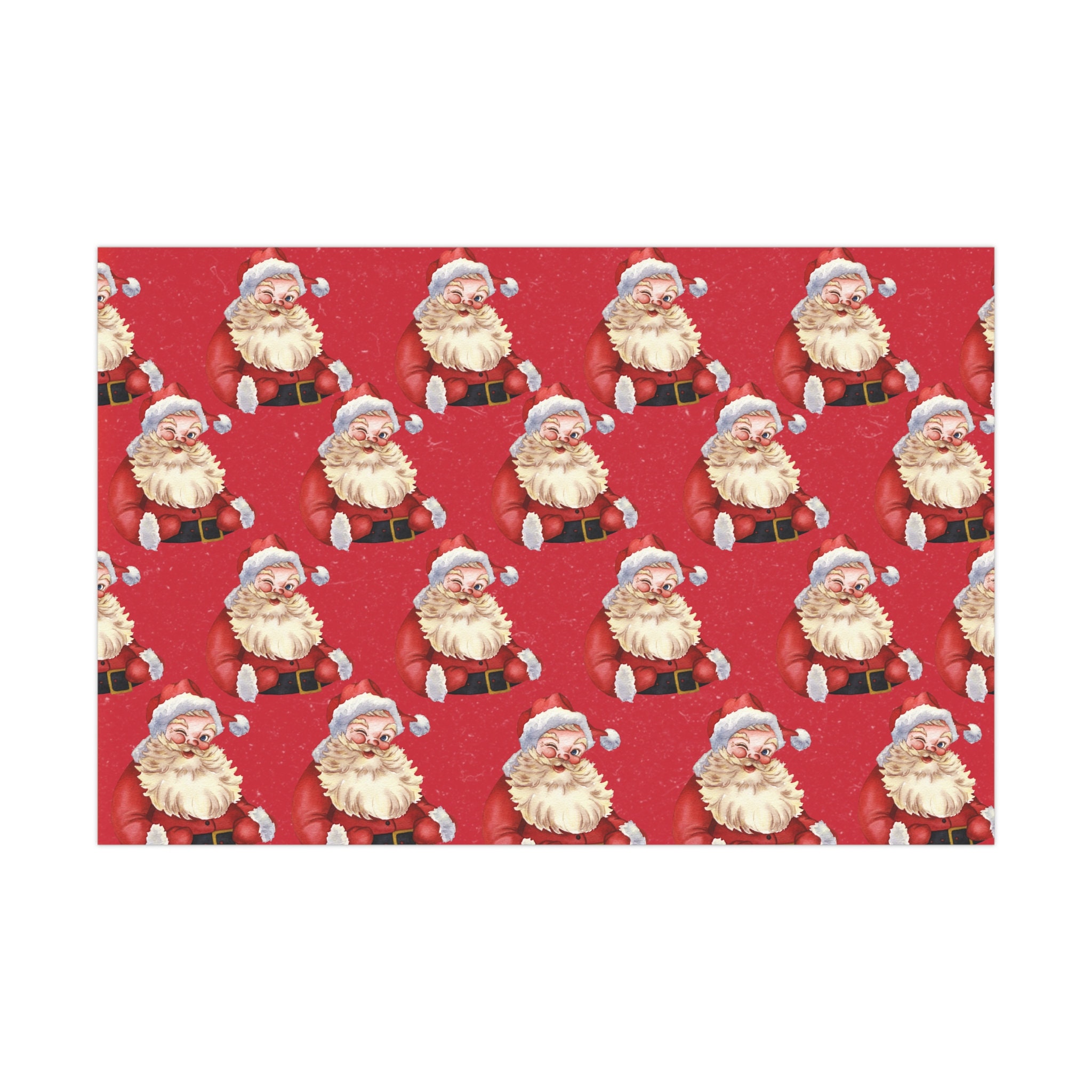 Vintage Santa Gift Wrap, Holiday Gift Wrap, Christmas Wrapping Paper, Vintage. Etsy