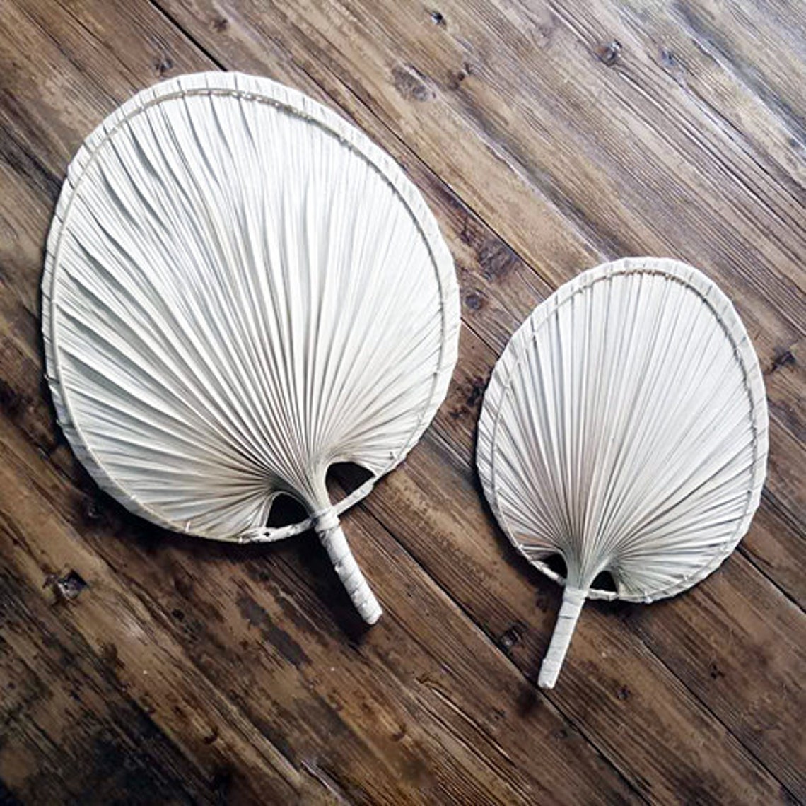 Natural Bamboo Palm Leaf Fan 2 Sizes Etsy