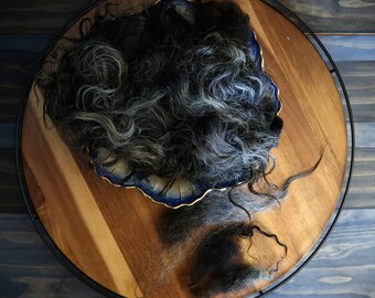 Silver and Black Icelandic - Washed Fleece for Art Batts, Handspun Yarn, Lockspun, Felt, Weaving