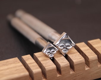 Sellos de cuero, patrón de calavera, 1 pieza o 2 piezas, herramientas profesionales de estampado de cuero para trabajos manuales, estampado de acero inoxidable 304