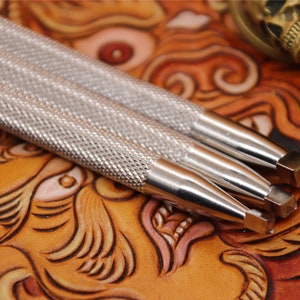 Leather Stamping Tools Carving Beveling Diamond Pattern Stamps 304 Stainless Steel LeatherCraft Punch Tool