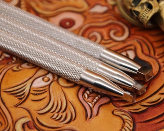 Strumenti di stampaggio in pelle Intaglio smussatura Diamante Pattern Stampi 304 Acciaio inossidabile LeatherCraft Punch Tool