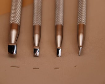 Biselador de ángulo suave, herramienta de estampado de cuero, juego de biselado, sellos recortados, Kit de artesanía en cuero para tallado de acero inoxidable 304, 1 pieza o 4 piezas