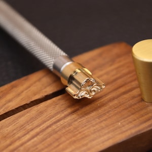 Leather Stamping Tool Leather Stamps LeatherCraft Fine Brass Head 304 Stainless Steel Rod