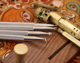 Timbri per pelle Strumenti per stampaggio pelle Smussatore per intaglio Strumento LeatherCraft in acciaio inossidabile 304