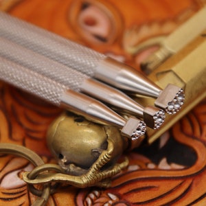 Leather Stamps Tools Set Leather Craft Kit Leather Carving Punch 304 Stainless Steel Professional Leather Tool Stamping