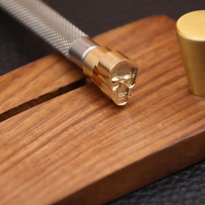 Leather Stamping Tool Skull Stamp LeatherCraft Fine Brass Head 304 Stainless Steel Rod