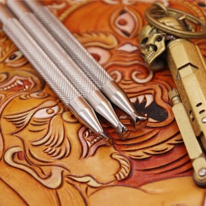 Leather Stamping Tools DIY 304 Stainless Steel Carving Beveler Stamps LeatherCraft Punch Tool