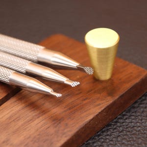 Leather Stamps, 3 Pieces Set Professional Leather Stamping Tools for Craft Working, 304 Stainless Steel Leather Stamping DIY Tools