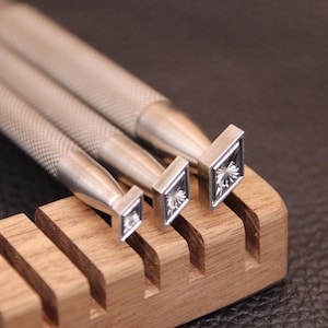 Leather Stamping Tools Diamond Stamps 3D Geometric Pattern 304 Stainless Steel Stamp for DIY Leathercraft Carving 1 Pc or 3Pcs Set