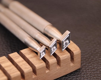 Leather Stamping Tools Diamond Stamps 3D Geometric Pattern 304 Stainless Steel Stamp for DIY Leathercraft Carving 1 Pc or 3Pcs Set