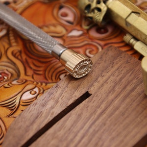Leather Stamping Tool Stamp Carving Tools LeatherCraft Fine Brass Head 304 Stainless Steel Rod
