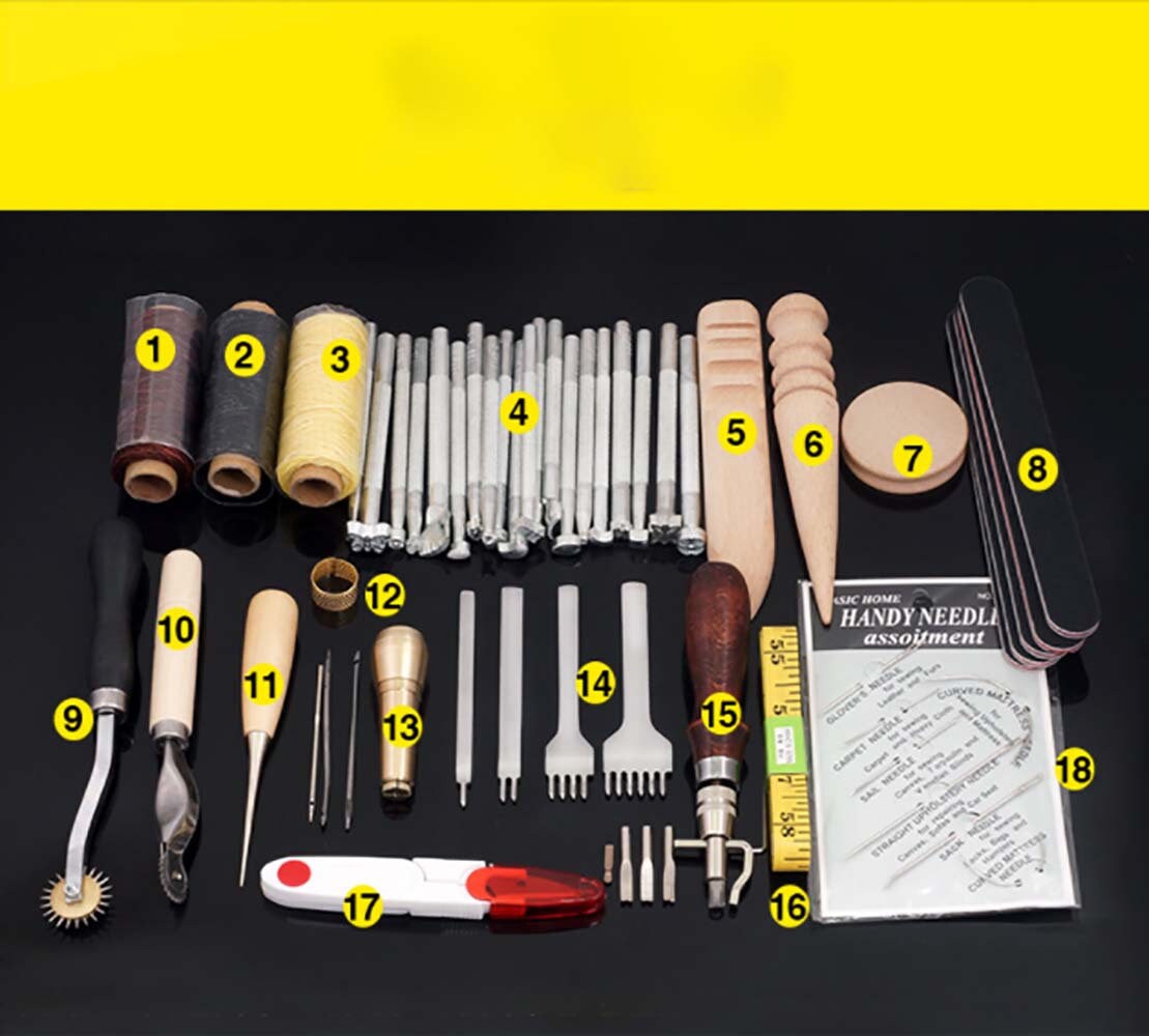 59Pcs Leather Working Tools and Supplies with Punch Beveler Etsy