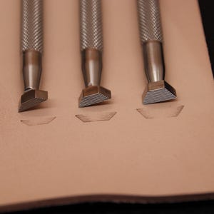 Leather Stamps, 3 Pieces Set Professional Leather Stamping Tools for Craft Working, 304 Stainless Steel Leather Stamping DIY Tools
