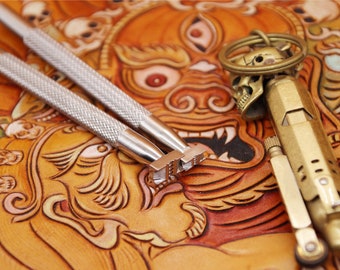 Stampaggio in pelle Strumenti fai-da-te 304 Acciaio inossidabile Intaglio Stampi smussati LeatherCraft Punch Tool