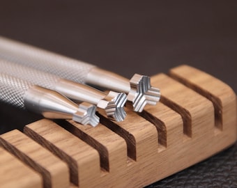 Herramientas de estampación de cuero, sello de acero inoxidable 304 para tallado de artículos de cuero, juego de 1 o 3 piezas