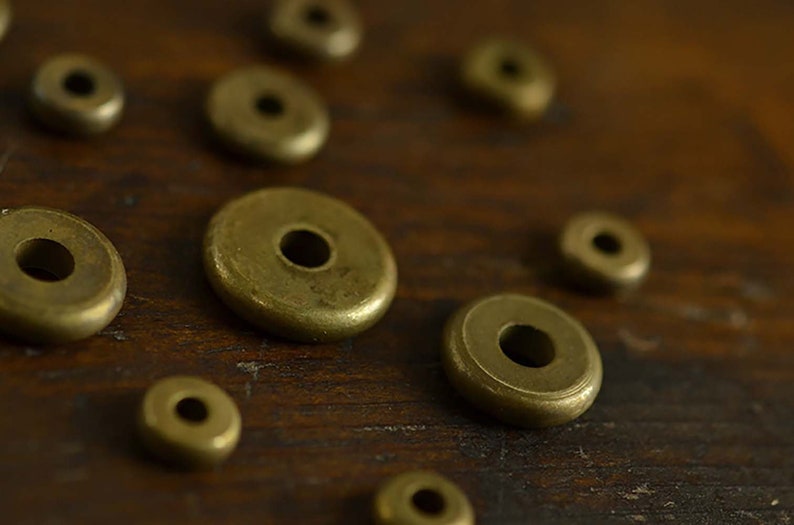 100Pcs 3-10mm Gold Solid Brass Disc Spacer Washer Flat Spacer Beads Jewelry DIY