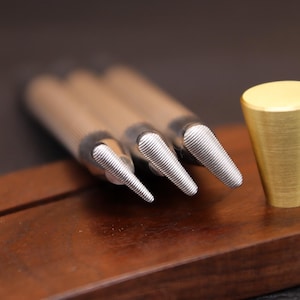 Leather Stamps, 3 Pieces Set Professional Leather Stamping Tools for Craft Working, 304 Stainless Steel Leather Stamping DIY Tools