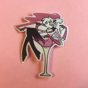 water-resistant Angel Dust Sticker Hazbin Hotel inspired Stickers fanart uv-resistant vinyl decal