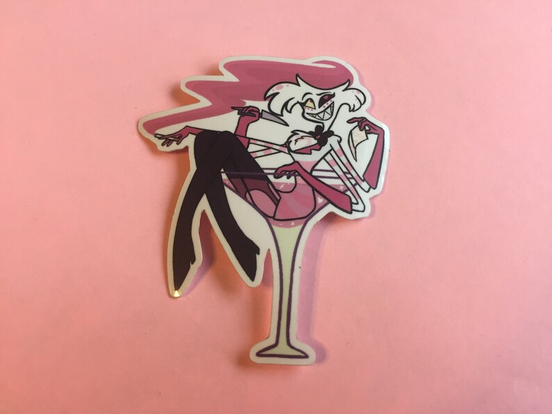 water-resistant Angel Dust Sticker Hazbin Hotel inspired Stickers fanart uv-resistant vinyl decal