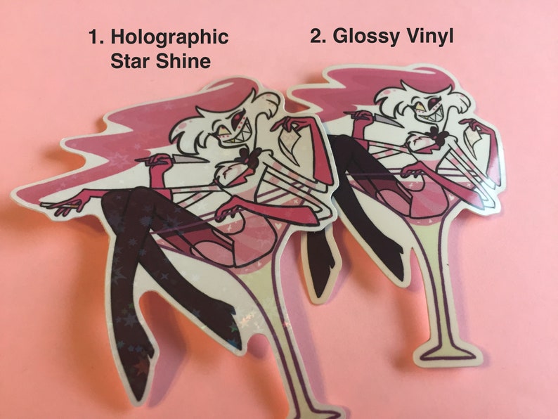 water-resistant Angel Dust Sticker Hazbin Hotel inspired Stickers fanart uv-resistant vinyl decal