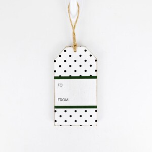 2.75 x 5 Reversible Wood Tag Green Dot Candy Cane image 5