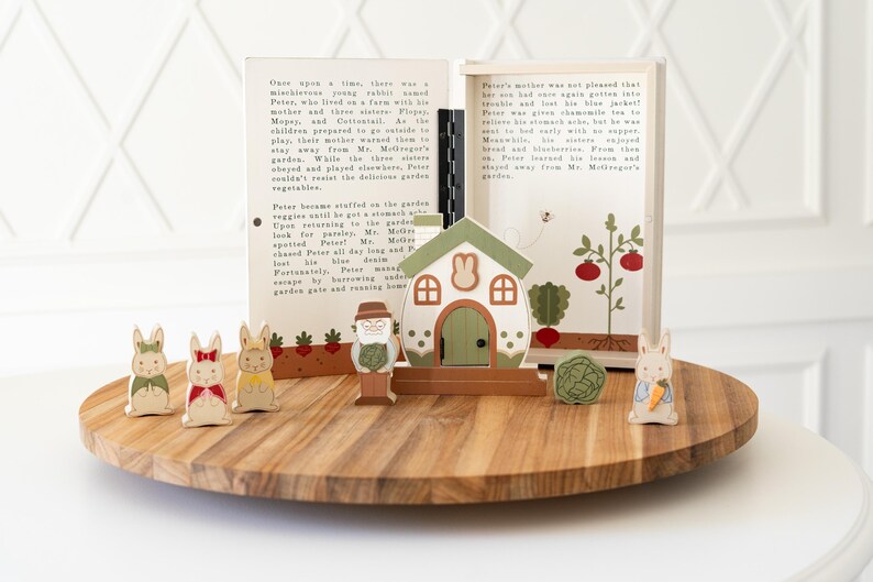 NEW!! Wood Storybook Set - Peter Rabbit - Etsy