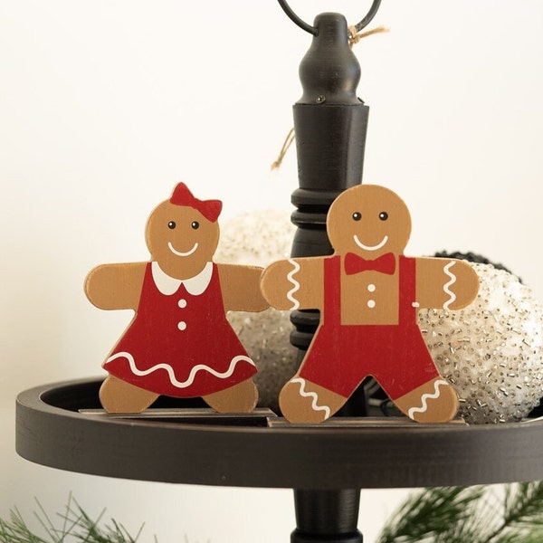 Gingerbread Wood Cutout - Set of 2