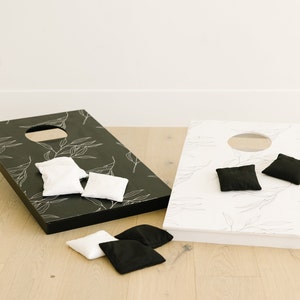 Wood Cornhole Game - Black/White