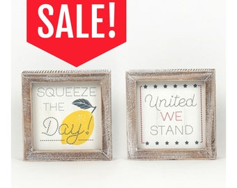 Reversible Wood Framed Sign - Squeeze/Stand