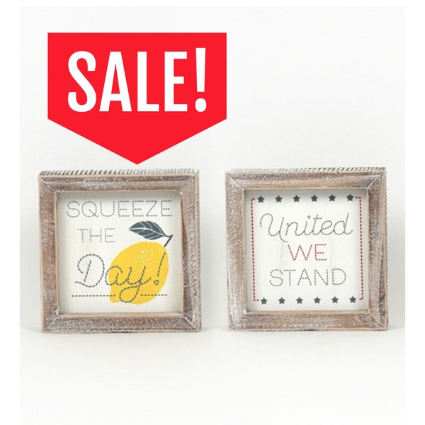 Reversible Wood Framed Sign - Squeeze/Stand