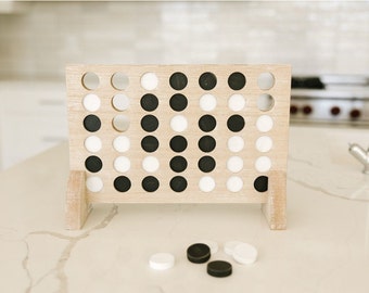 Small Four in a Row Game - Natural/White