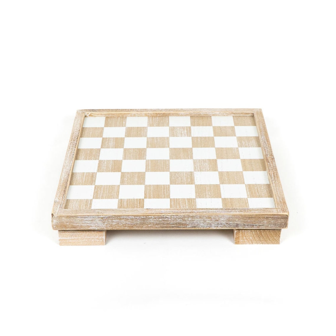 Wood Checkers Box - Natural & White - Etsy